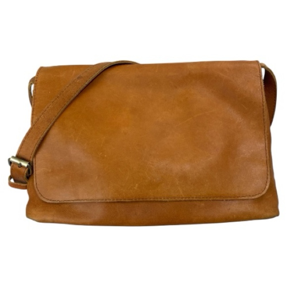 Raven + Lily Tan Leather Messenger Bag Cognac Crossbody Classic Weathered Boho